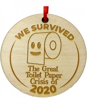 Toilet Paper Ornament 2020 - Engraved Wooden We Survived Funny Toilet Paper Ornament for Christmas 2020 - Handmade Christmas ...