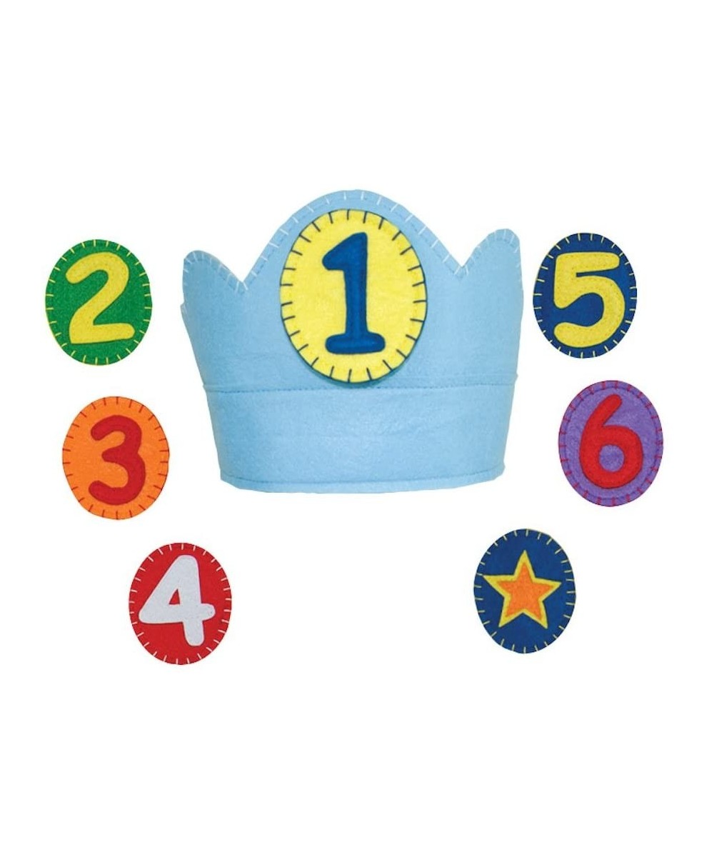 Groovy Holiday Blue Yearly Birthday Crown - CU11L2LOD5V $17.71 Party Hats