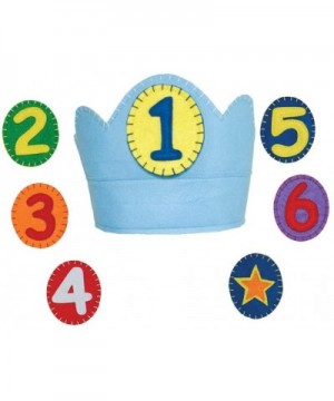 Groovy Holiday Blue Yearly Birthday Crown - CU11L2LOD5V $17.71 Party Hats