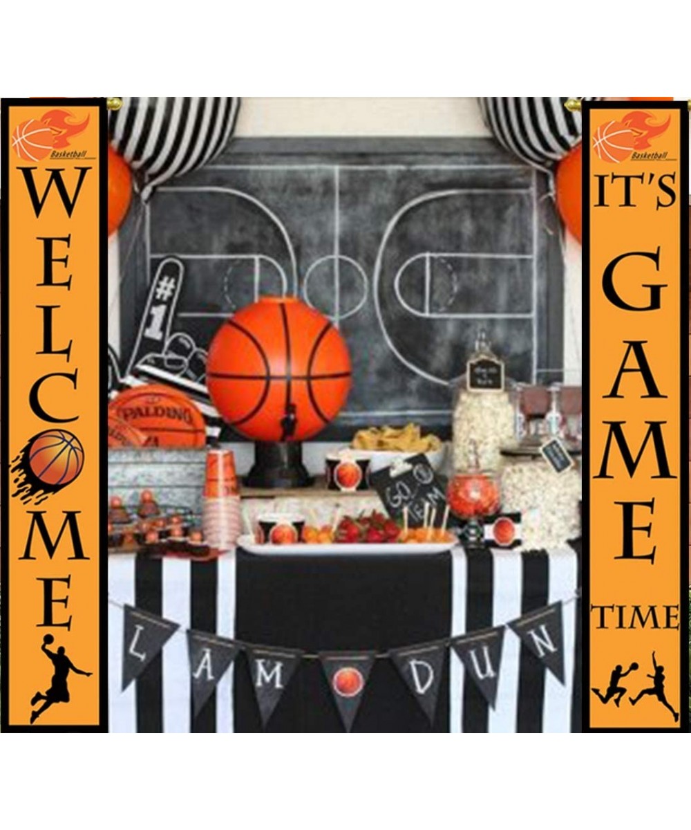 Basketball Party Decorations Porch Sign Hanging Backdrop Banner - Basketball Sport Birthday Party Supplies Photo Booth Prop W...