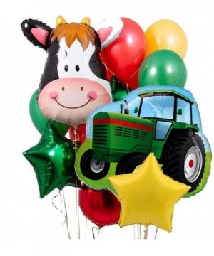 22pcs Farm Tractor Theme Party Supplies Kit Jumbo 34" Tractor 30" Cow Head Mylar Foil Balloon 18inch and12inch Assorted Color...