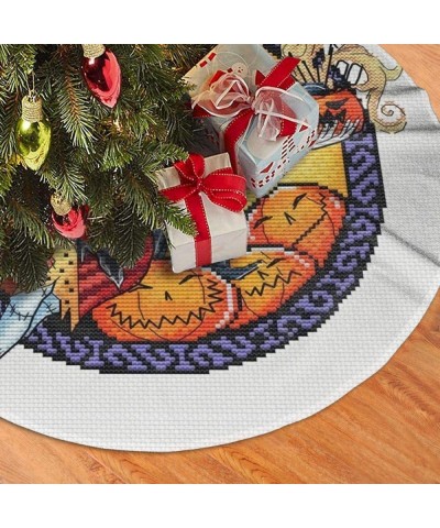 The Nightmare Before Christmas Jack & Sally Halloween Pumpkin Lantern Christmas Tree Skirt-Soft-Easy To Put-Light And Good To...