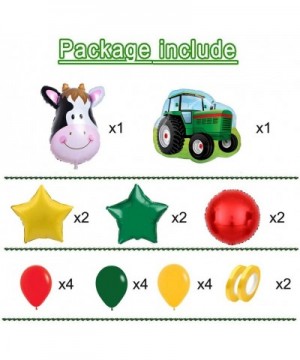 22pcs Farm Tractor Theme Party Supplies Kit Jumbo 34" Tractor 30" Cow Head Mylar Foil Balloon 18inch and12inch Assorted Color...