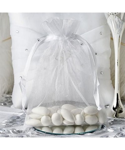 50 pcs 5x7-Inch White Organza Drawstring Bags - Wedding Party Favors Jewelry Pouch Candy Gift Bags - White - C912MXYAXIO $12....