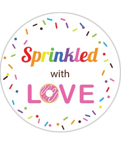 2 Inch Donut Stickers Baby Shower Favor 60 Labels (Sprinkled) - Sprinkled - CK190754A22 $7.68 Favors