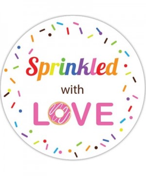 2 Inch Donut Stickers Baby Shower Favor 60 Labels (Sprinkled) - Sprinkled - CK190754A22 $7.68 Favors