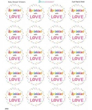 2 Inch Donut Stickers Baby Shower Favor 60 Labels (Sprinkled) - Sprinkled - CK190754A22 $7.68 Favors