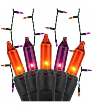 8.5 ft 150 Purple/Orange Icicle Lights - Black Wire- Indoor/Outdoor Halloween Lights - Purple/Orange - C111PUZT481 $19.81 Out...