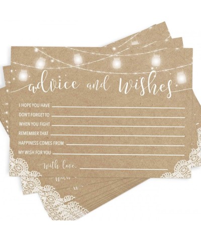 Rustic Advice and Well Wishes- Set of 50 Cards- Wedding and Bridal Shower Advice- Wedding Guest Book Alternative - CC18I7MDXI...