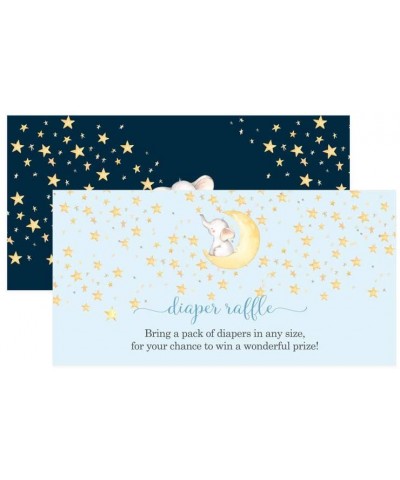 Starry Elephant Diaper Raffle Ticket (25 Cards) Baby Shower Games - Invitation Inserts - Drawings for Sprinkle Activity - Boy...