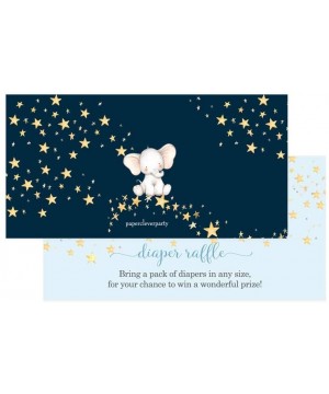 Starry Elephant Diaper Raffle Ticket (25 Cards) Baby Shower Games - Invitation Inserts - Drawings for Sprinkle Activity - Boy...