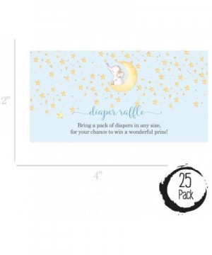 Starry Elephant Diaper Raffle Ticket (25 Cards) Baby Shower Games - Invitation Inserts - Drawings for Sprinkle Activity - Boy...