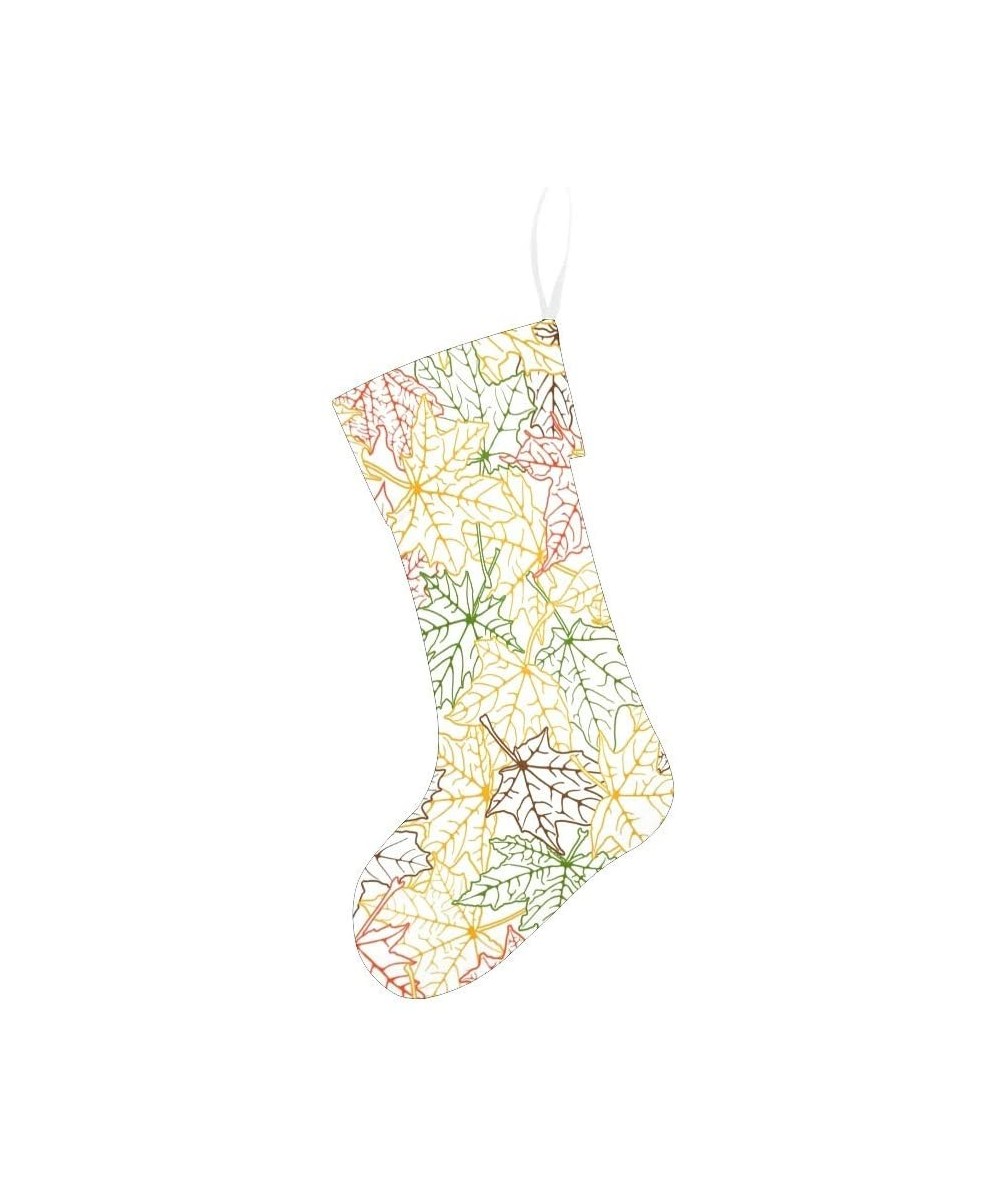 Colorful Maple Leaf Christmas Stocking for Family Xmas Party Decoration Gift 17.52 x 7.87 Inch - Multi2 - CF19H2QTG34 $18.40 ...