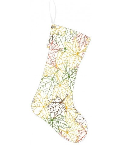 Colorful Maple Leaf Christmas Stocking for Family Xmas Party Decoration Gift 17.52 x 7.87 Inch - Multi2 - CF19H2QTG34 $18.40 ...