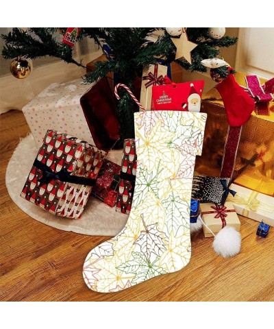 Colorful Maple Leaf Christmas Stocking for Family Xmas Party Decoration Gift 17.52 x 7.87 Inch - Multi2 - CF19H2QTG34 $18.40 ...