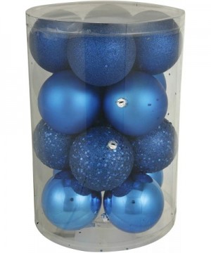 275" Cobalt Blue 4 Finish Ball Ornament 20 per Box - Cobalt - CR11656D3X1 $32.54 Ornaments