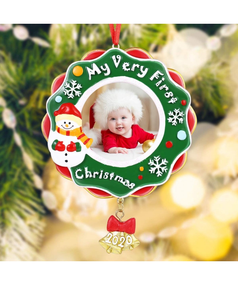 Baby's First Christmas Ornament Gifts 2020 My Very First Christmas Picture Frame Photo Plaque - CF18HQR3IMK $8.30 Ornaments