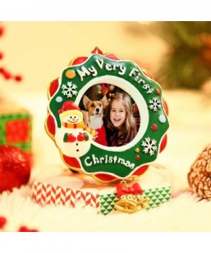 Baby's First Christmas Ornament Gifts 2020 My Very First Christmas Picture Frame Photo Plaque - CF18HQR3IMK $8.30 Ornaments