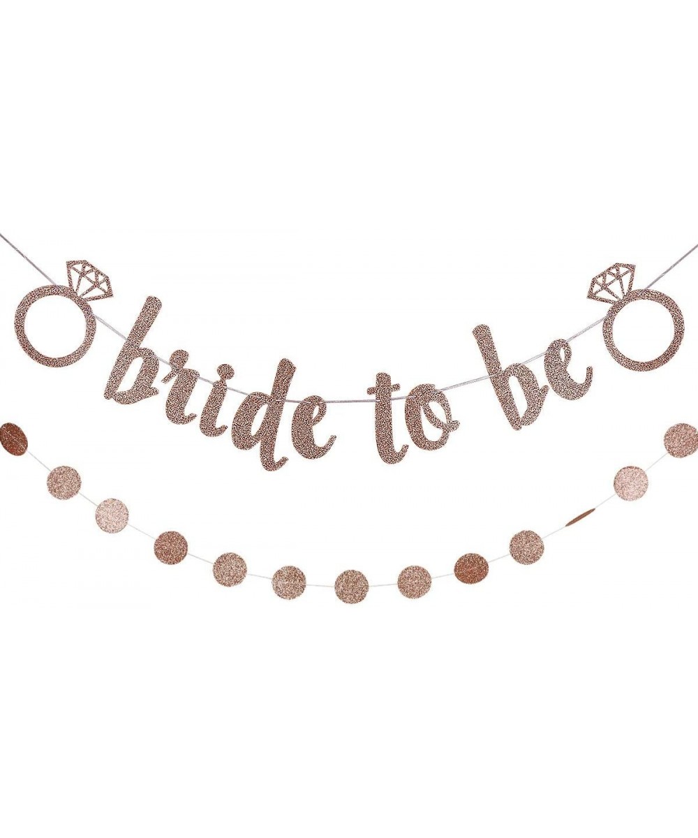 Rose Gold Glitter Bride To Be Banner and Circle Dots Garland for Bachelorette Party Decorations- Bridal Shower Party Decor - ...