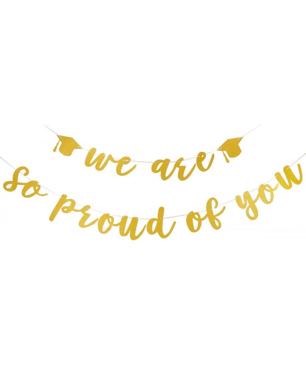 2020 Graduation Banner - Gold Glittery We are so proud of you Banner for 2020 Graduation Party Decorations-Congratulations Gr...