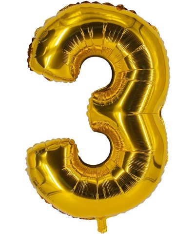 Gold 40" Numbers 0-9 Foil Balloons Birthday Party Balloons- 3 - 3 - C617YIET6XL $6.96 Balloons