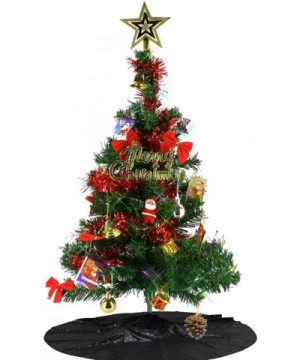 Christmas Tree Skirt Sequin Glitter Halloween Decoration 50-Inch Black - Black - CI18YQ3UUAC $10.90 Tree Skirts