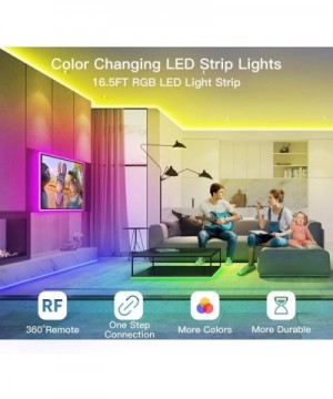LED Strip Lights 16.4ft LED Light Strip RGB 5050 LED Tape Lights Color Changing LED Strip Lights with RF Remote Led Lights fo...
