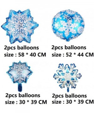 57PCS Upgrade Frozen Birthday Party Decorations Happy Birthday Banner Snowflake Castle Cake Topper Balloons Supplies For Birt...