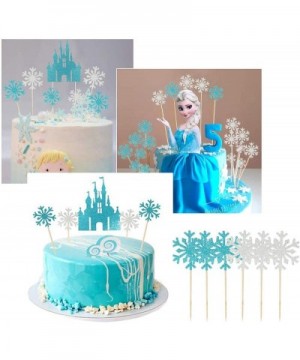 57PCS Upgrade Frozen Birthday Party Decorations Happy Birthday Banner Snowflake Castle Cake Topper Balloons Supplies For Birt...