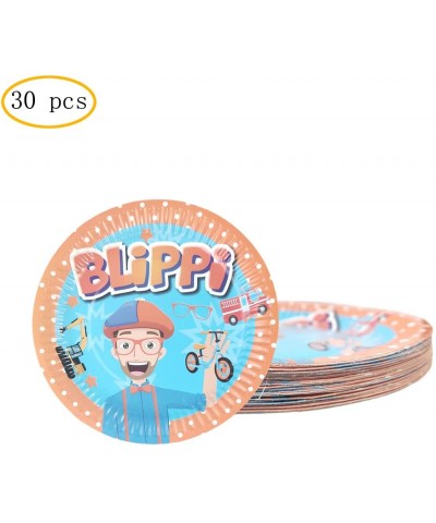 30pcs Blippi Party Plate- Blippi Theme Party Supplies - C0190LLGOY7 $6.40 Party Tableware