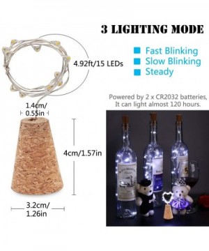Cork Lights for Wine Bottles- 6 Pack Fairy Lights 15 LED Battery Powered 4.92ft Copper Wire String Lights for Valentines Day ...