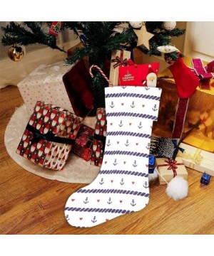 Nautical Anchor Christmas Stocking for Family Xmas Party Decoration Gift 17.52 x 7.87 Inch - Multi8 - CL19H2GI2TR $14.71 Stoc...