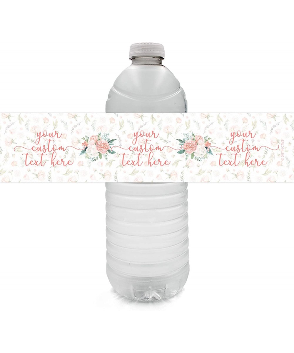 Personalized Pink Floral Party Water Bottle Labels - 12 Stickers - C119C3ZXAXI $9.11 Favors