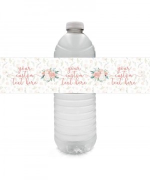 Personalized Pink Floral Party Water Bottle Labels - 12 Stickers - C119C3ZXAXI $9.11 Favors