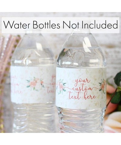 Personalized Pink Floral Party Water Bottle Labels - 12 Stickers - C119C3ZXAXI $9.11 Favors