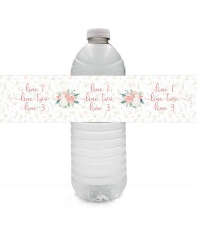 Personalized Pink Floral Party Water Bottle Labels - 12 Stickers - C119C3ZXAXI $9.11 Favors