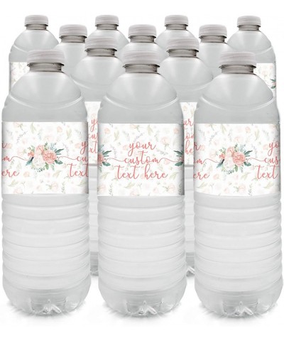 Personalized Pink Floral Party Water Bottle Labels - 12 Stickers - C119C3ZXAXI $9.11 Favors