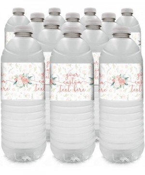 Personalized Pink Floral Party Water Bottle Labels - 12 Stickers - C119C3ZXAXI $9.11 Favors