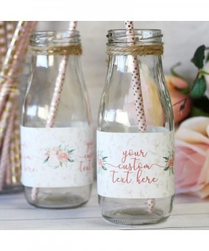 Personalized Pink Floral Party Water Bottle Labels - 12 Stickers - C119C3ZXAXI $9.11 Favors