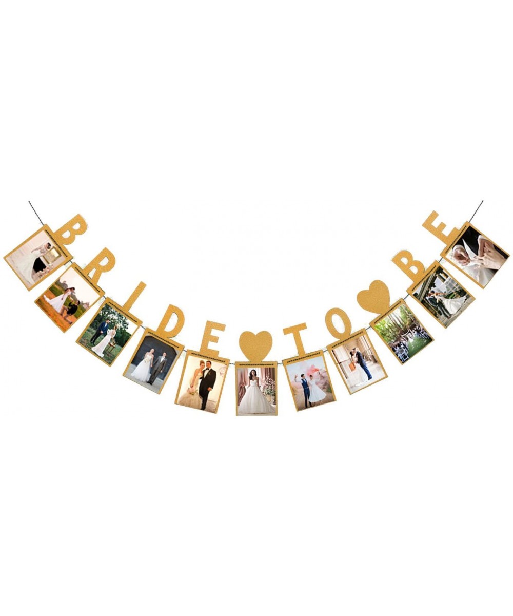 Bride To Be Banner Gold Glitter Photo Banner for Wedding Decoration- Bridal Shower Party Supply - CP18DMDSNI7 $8.51 Banners &...