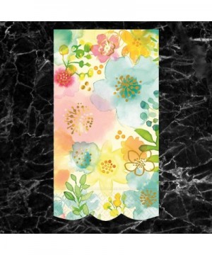 Disposable Guest Towels - Fancy Florals Design with Gold Embellishment - Two Pack of 12 Count-3-Ply Paper Hand Towels - Kitch...