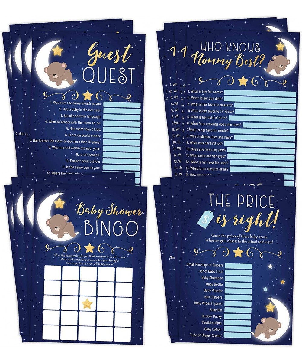 Moon Bear Boy Baby Shower Games- Bingo- Find The Guest- The Price Is Right- Who Knows Mommy Best- 25 games each - CB193HGRNDC...