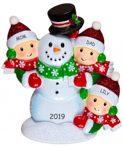 Personalized Snowman Fun Family Christmas Ornament (Family of 3) - Family of 3 - C812N74ETYM $14.73 Ornaments