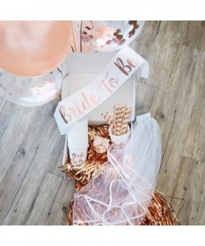 Rose Gold Pink Bachelorette Party Supplies Decorations Kit - Balloons- Backdrop- Cups- Straws- Tattoos- Sash- and Veil - CU18...