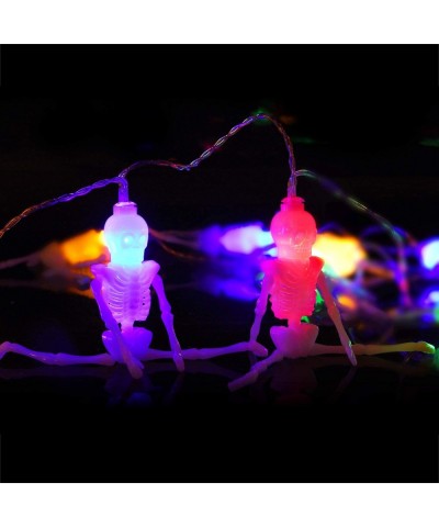 Halloween Lights Decorations Halloween Skeleton Skull String Lights- 10ft 20 LEDs Battery Operated Colorful Fairy Lights for ...