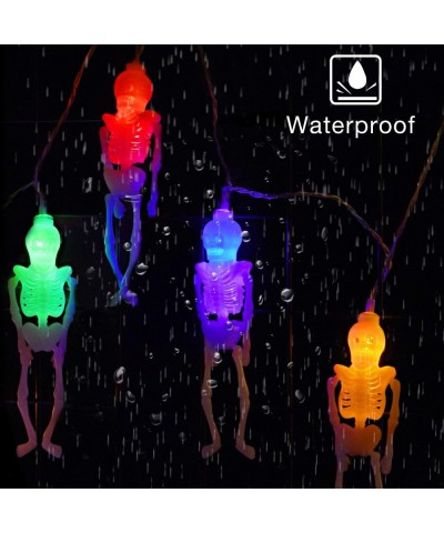 Halloween Lights Decorations Halloween Skeleton Skull String Lights- 10ft 20 LEDs Battery Operated Colorful Fairy Lights for ...