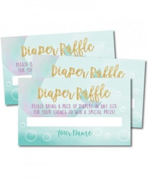 25 Mermaid Diaper Raffle Ticket Lottery Insert Cards For Girl Baby Shower Invitations- Supplies and Games For Under the Sea N...