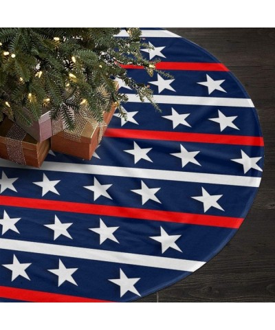 NGFF Patriotic Traditional Christmas Tree Skirt Santa & Reindeer Tree Ornaments Tree Skirt for Christmas Decoration - CW18LG8...