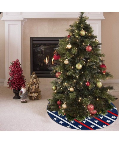NGFF Patriotic Traditional Christmas Tree Skirt Santa & Reindeer Tree Ornaments Tree Skirt for Christmas Decoration - CW18LG8...