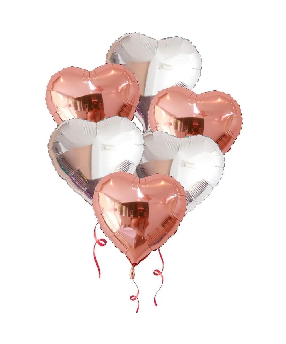 Rose Gold Silver Heart Balloons 18 inch Heart Shaped Foil Mylar Balloon Pack of 30 - Rose Gold Silver - CM18KWGC3LM $8.43 Bal...